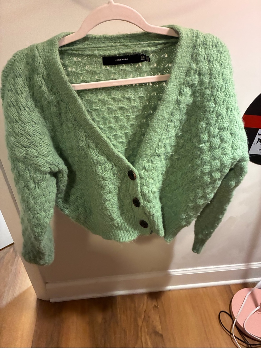 Vero Moda Green Knit Button-Front Cropped Sweater Stitch Fix